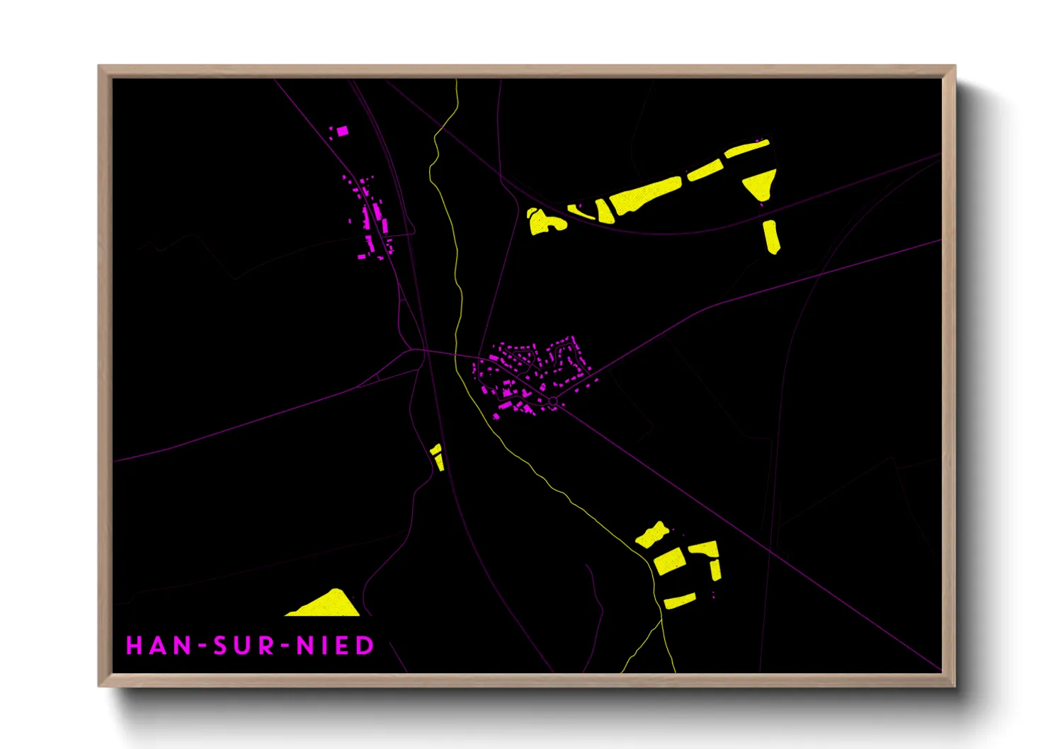 Une affiche de carte sur Han-sur-Nied