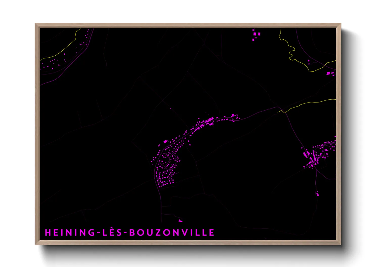Une affiche de carte sur Heining-lès-Bouzonville
