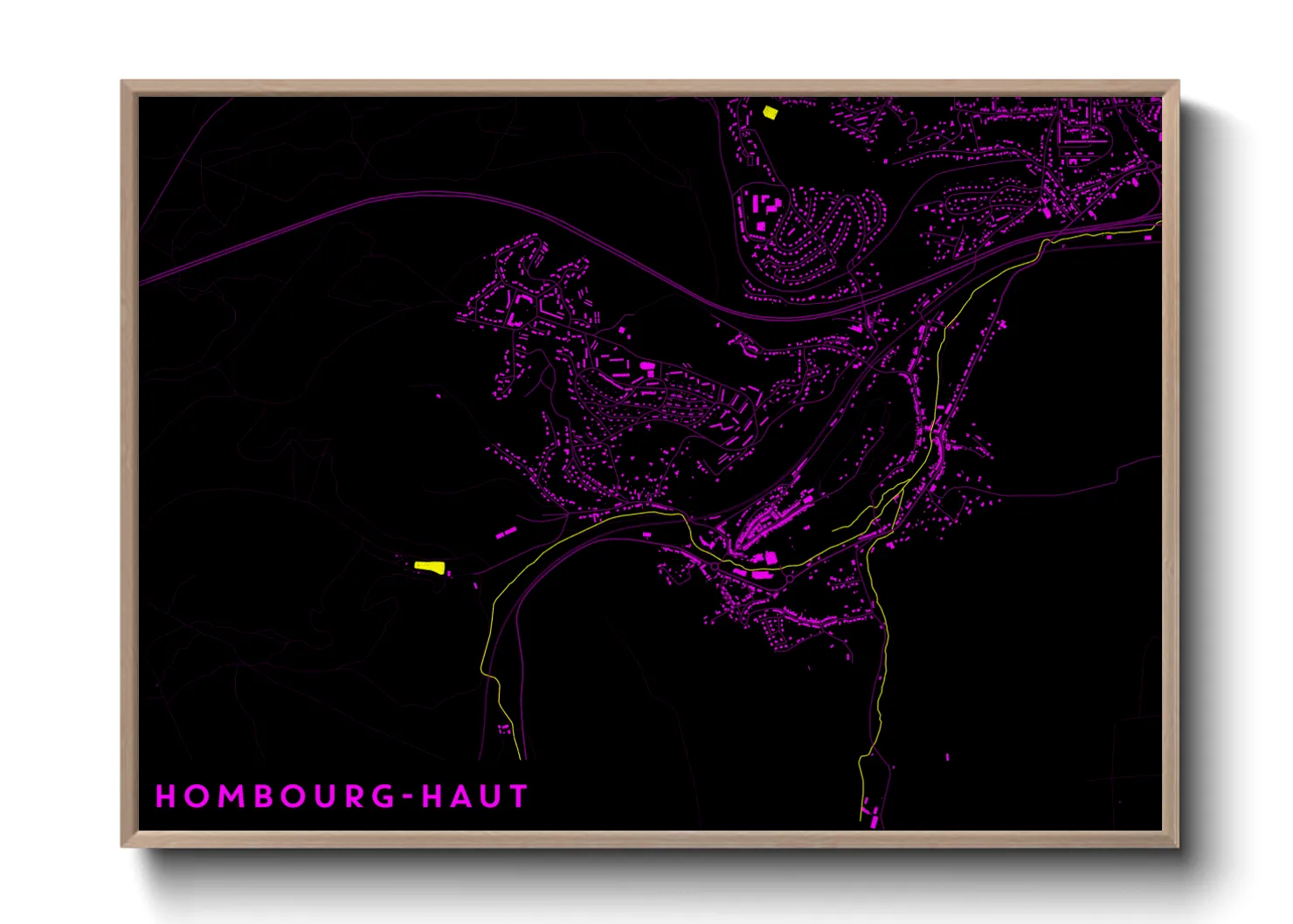 Une affiche de carte sur Hombourg-Haut