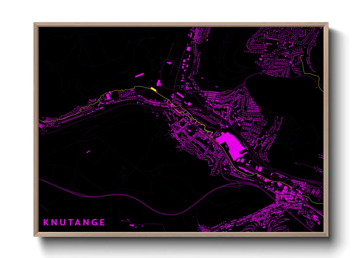 Une affiche de carte sur Knutange