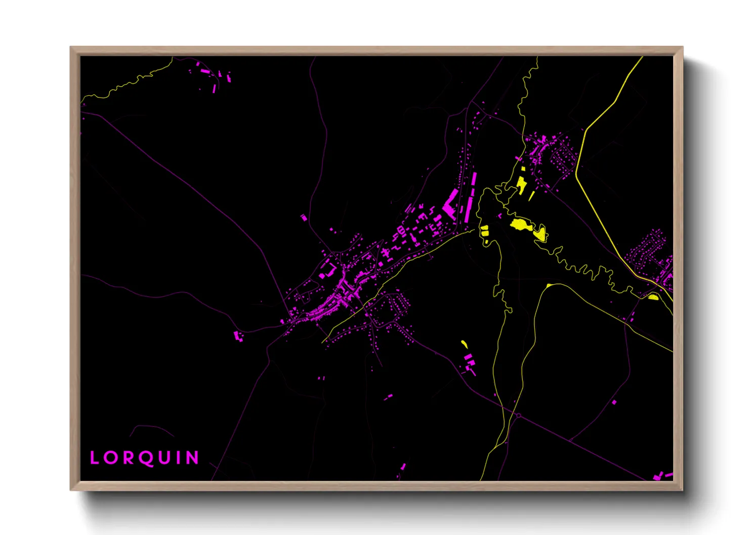 Une affiche de carte sur Lorquin
