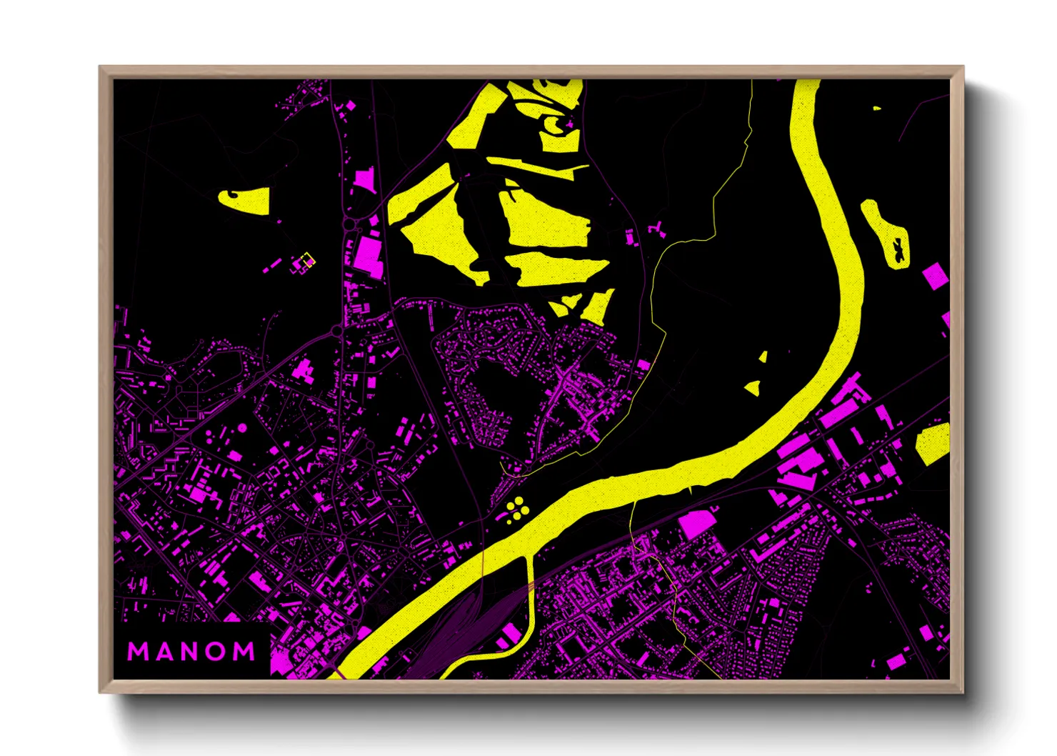 Une affiche de carte sur Manom