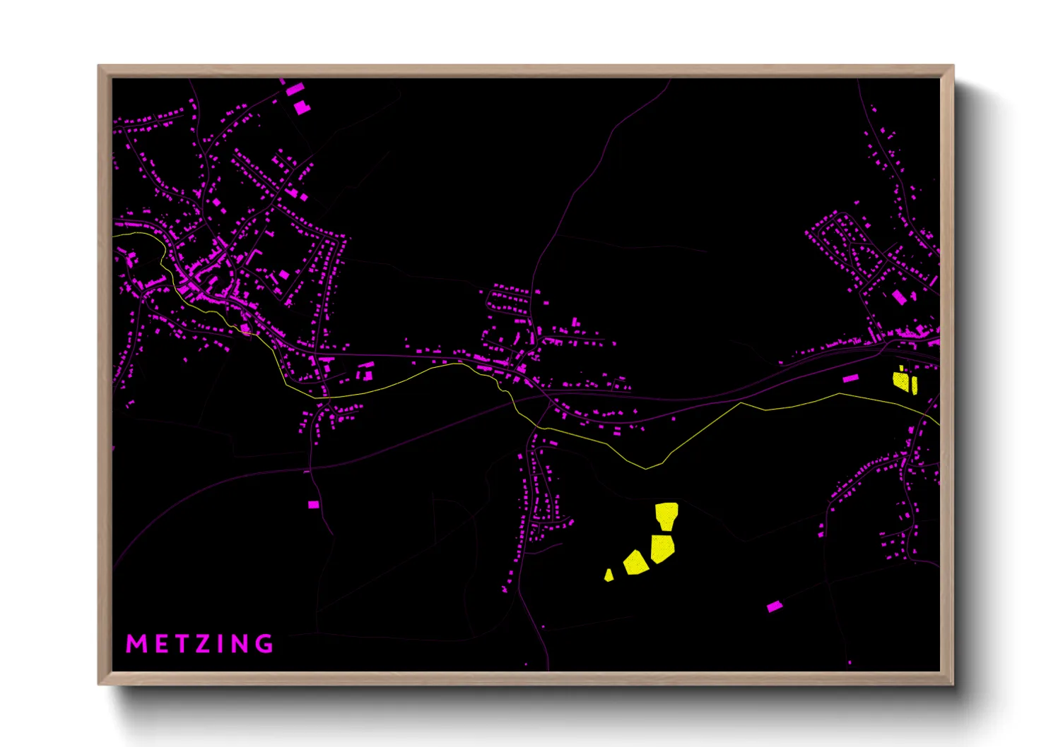Une affiche de carte sur Metzing