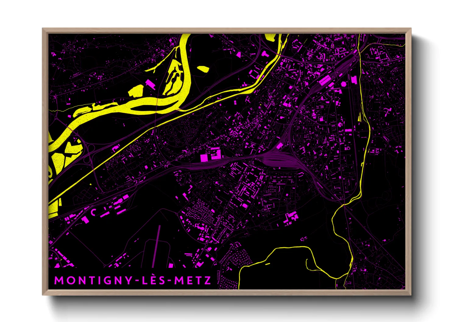 Une affiche de carte sur Montigny-lès-Metz