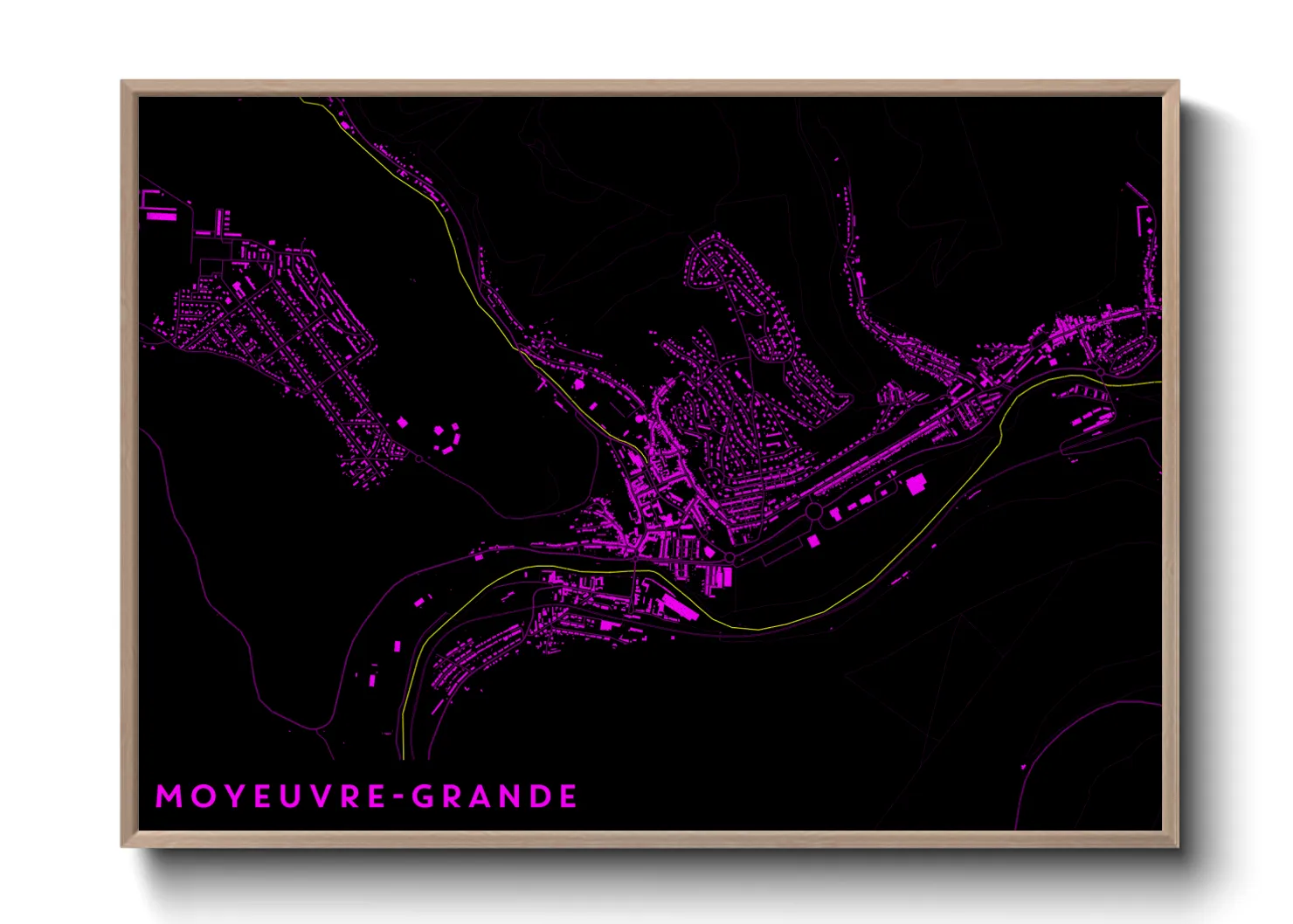 Une affiche de carte sur Moyeuvre-Grande