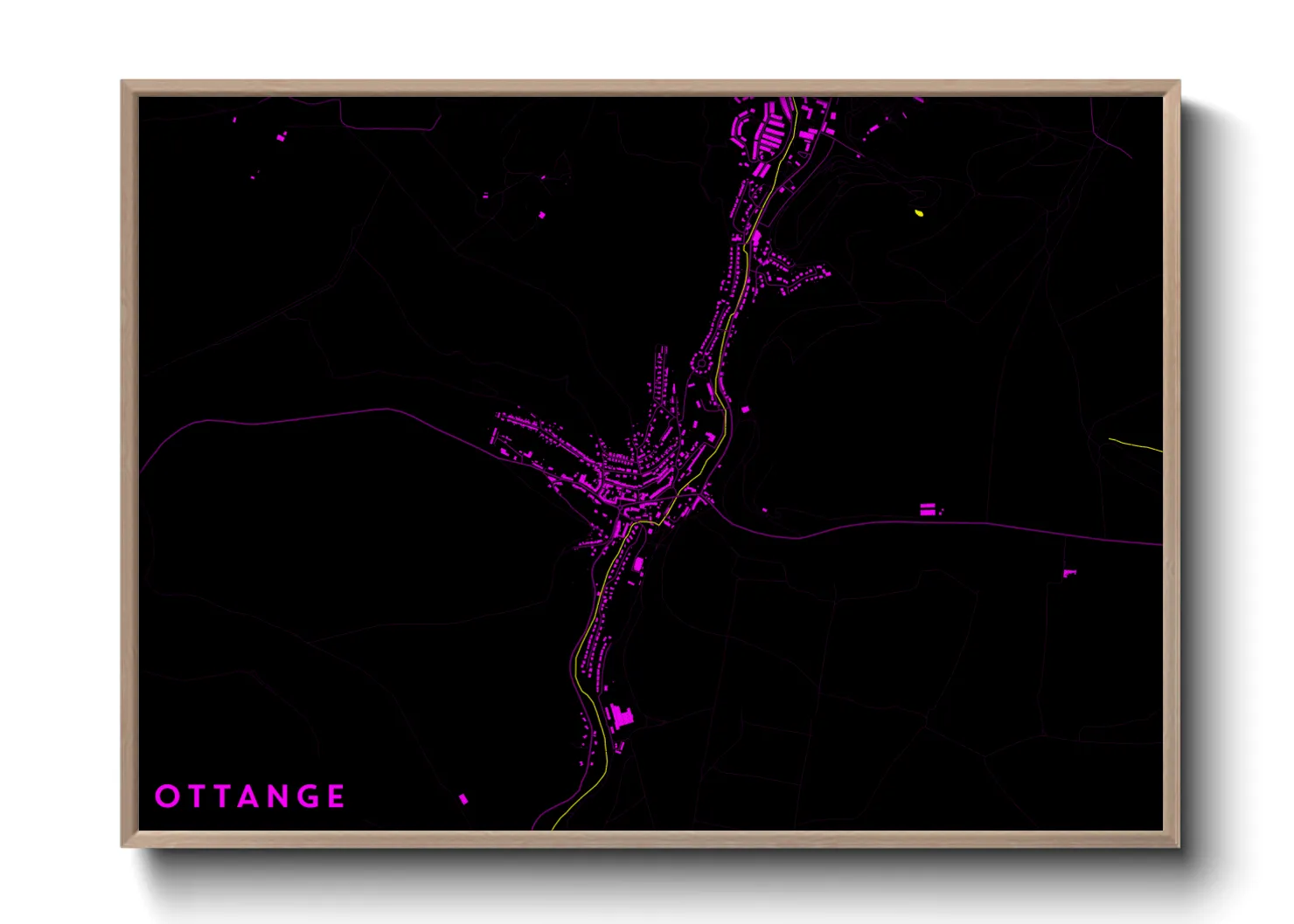 Une affiche de carte sur Ottange