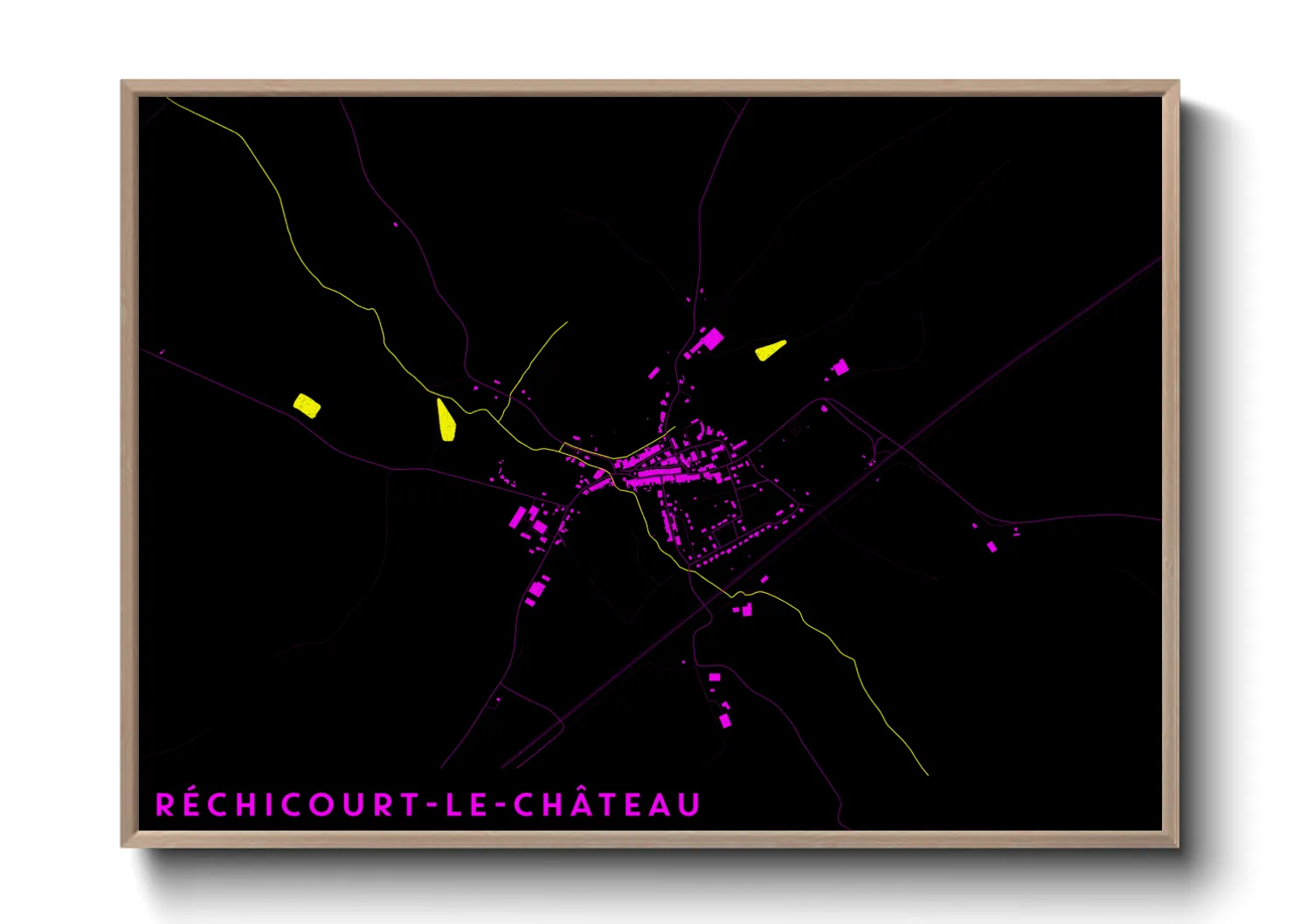 Une affiche de carte sur Réchicourt-le-Château