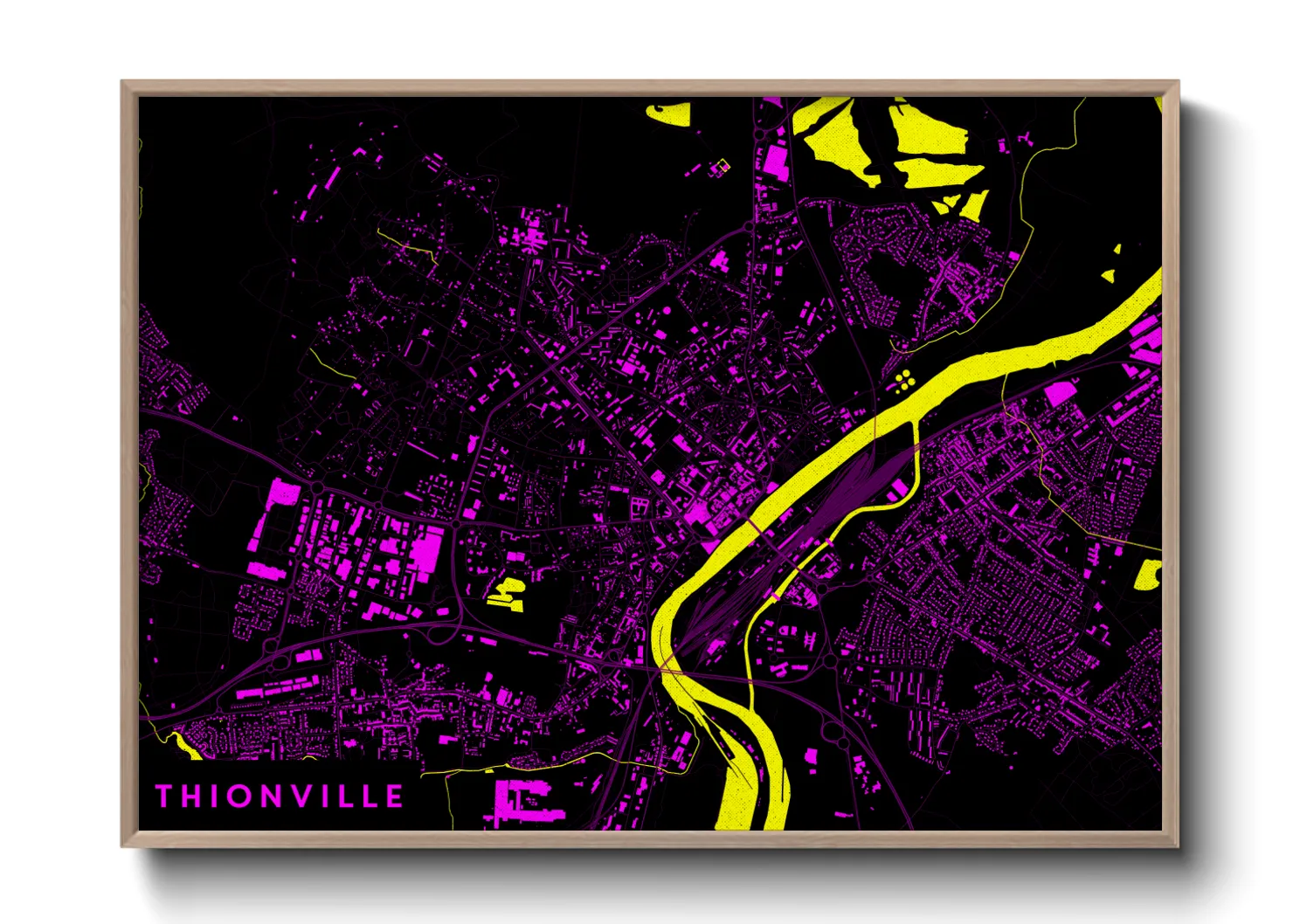 Une affiche de carte sur Thionville