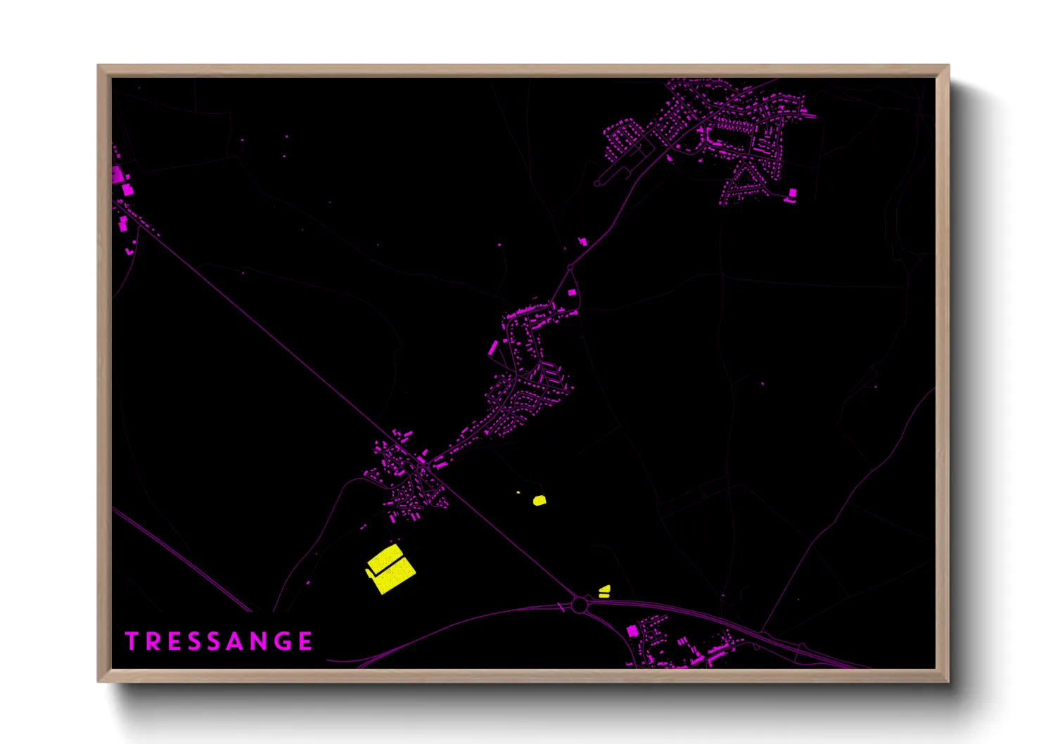 Une affiche de carte sur Tressange