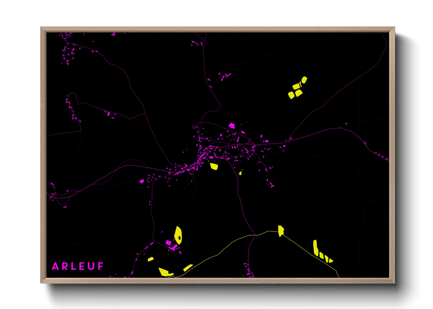 Une affiche de carte sur Arleuf