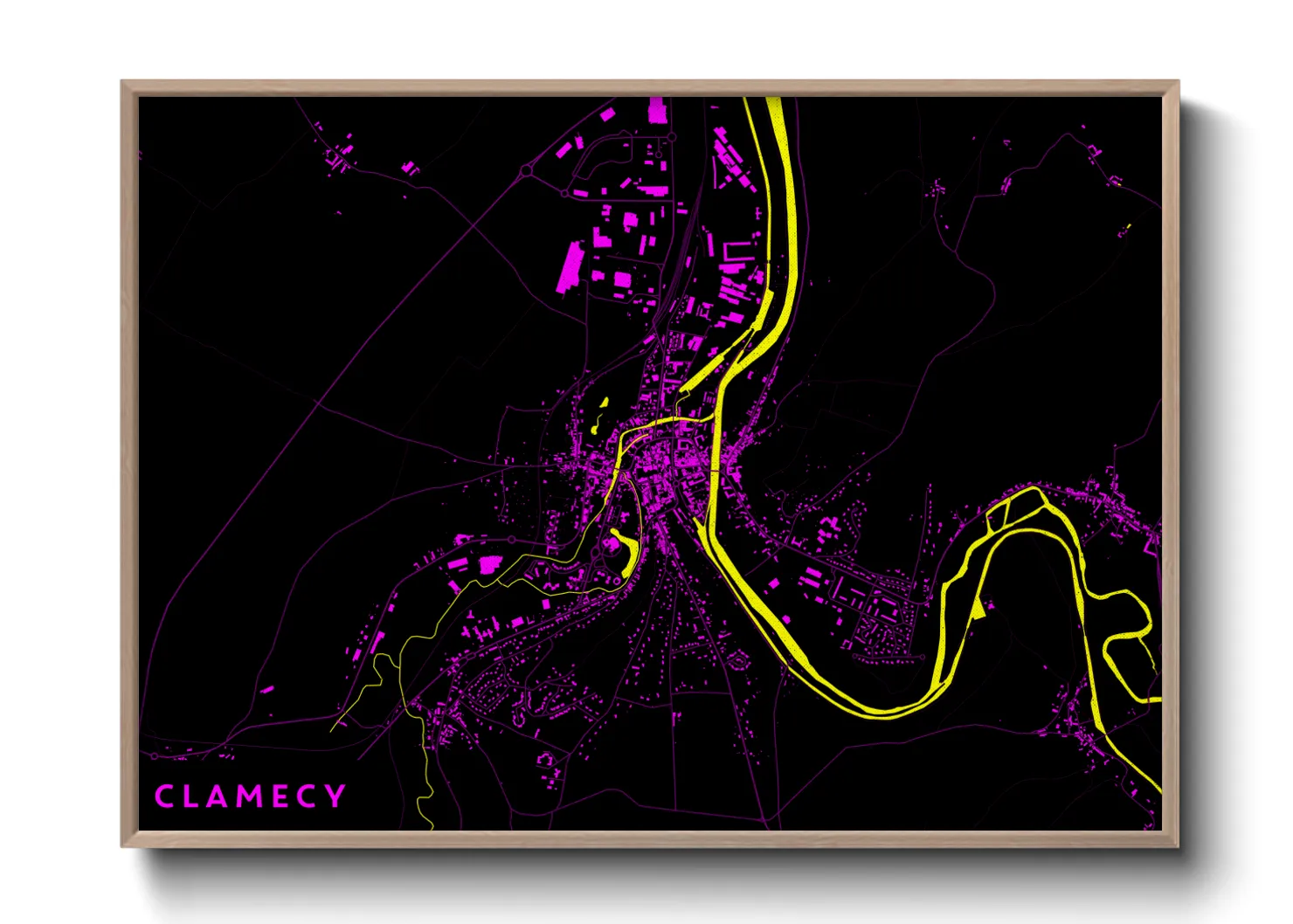 Une affiche de carte sur Clamecy