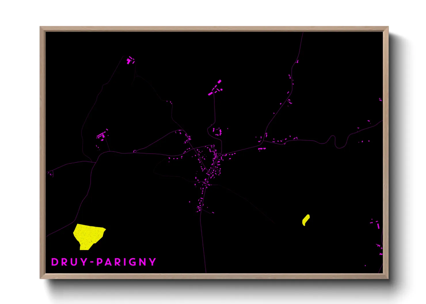 Une affiche de carte sur Druy-Parigny
