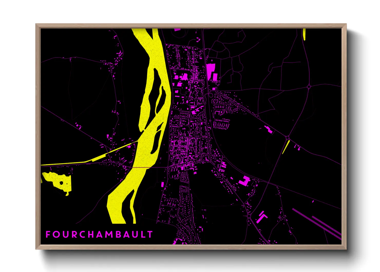 Une affiche de carte sur Fourchambault