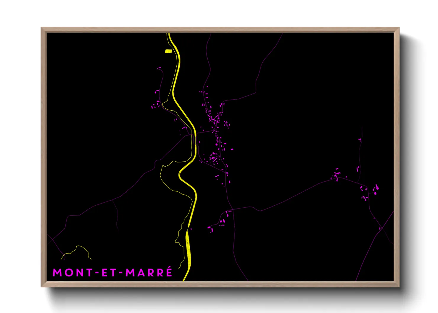 Une affiche de carte sur Mont-et-Marré