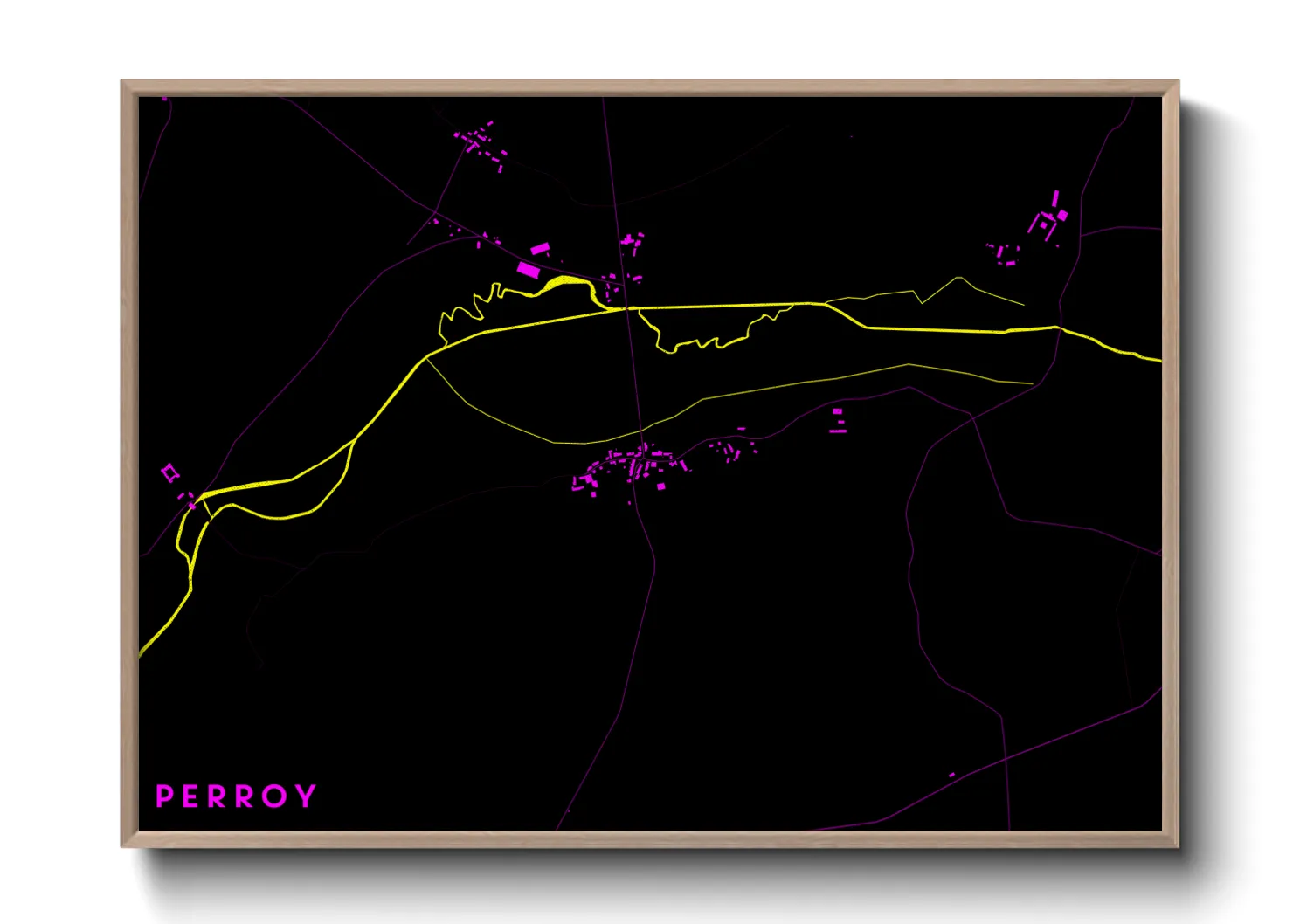 Une affiche de carte sur Perroy