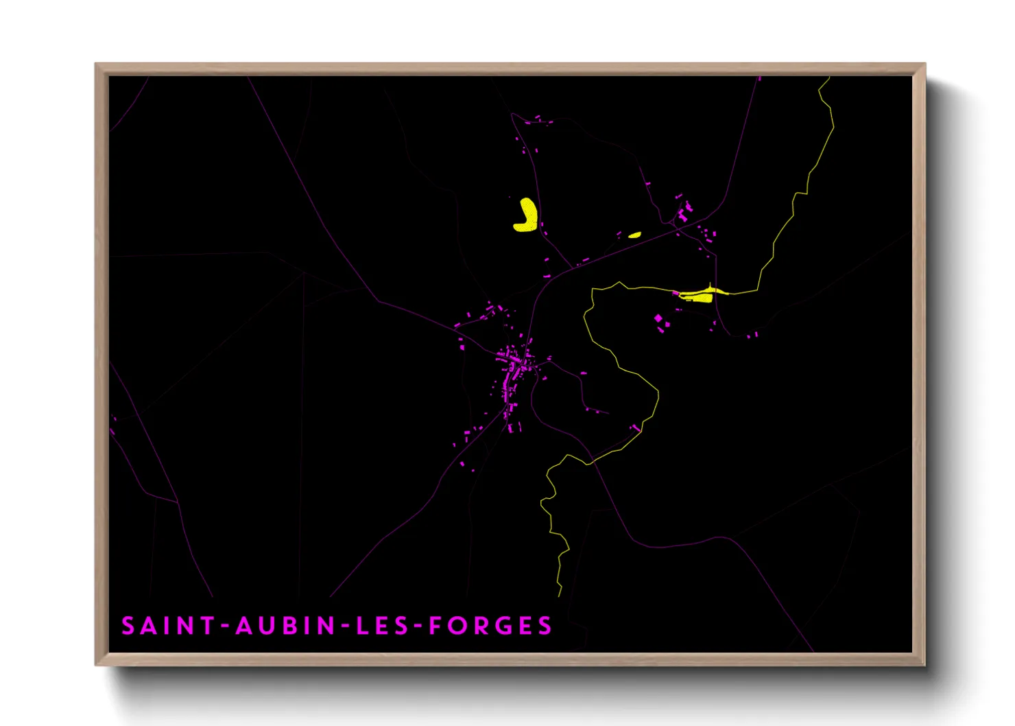 Une affiche de carte sur Saint-Aubin-les-Forges