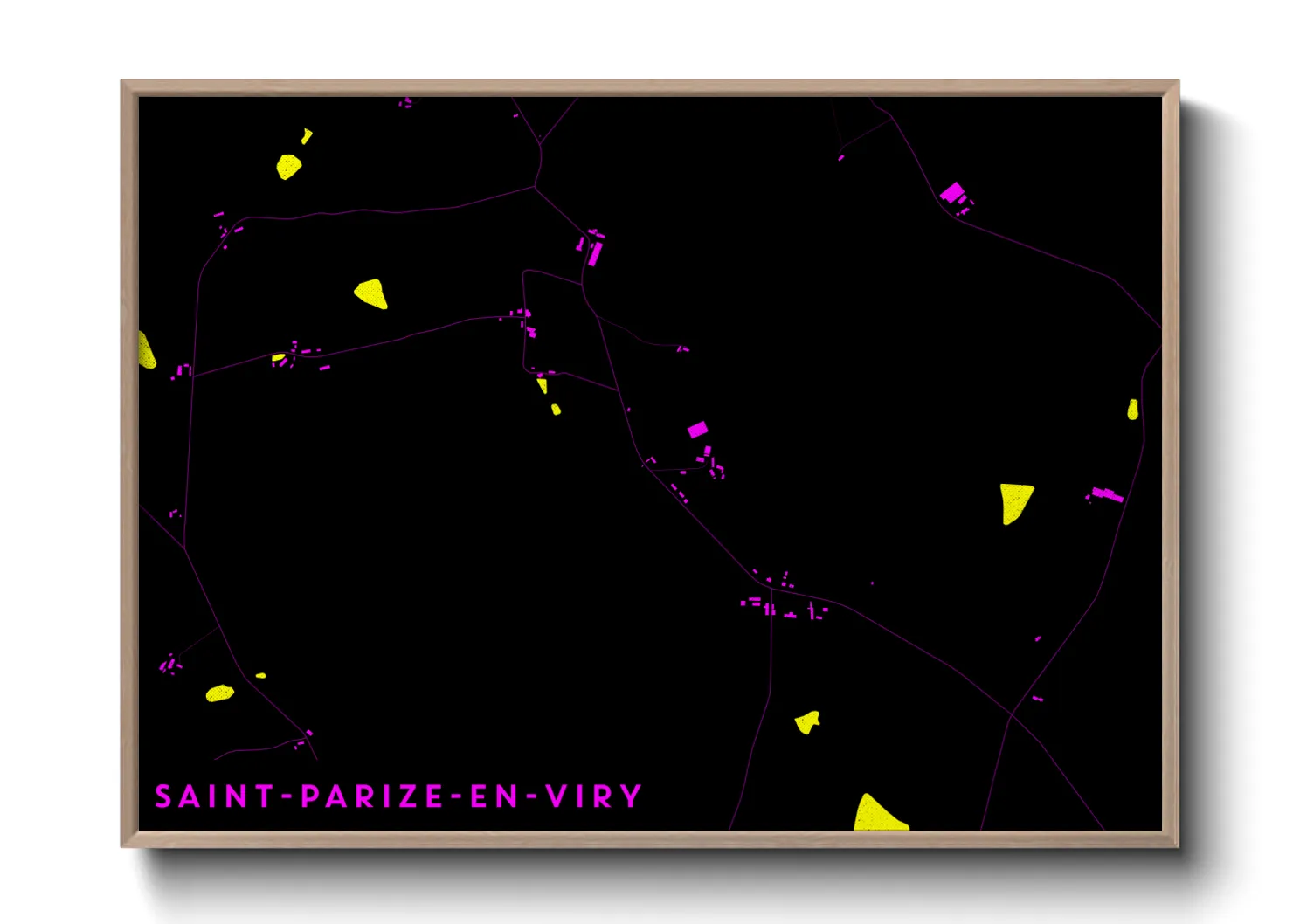 Une affiche de carte sur Saint-Parize-en-Viry