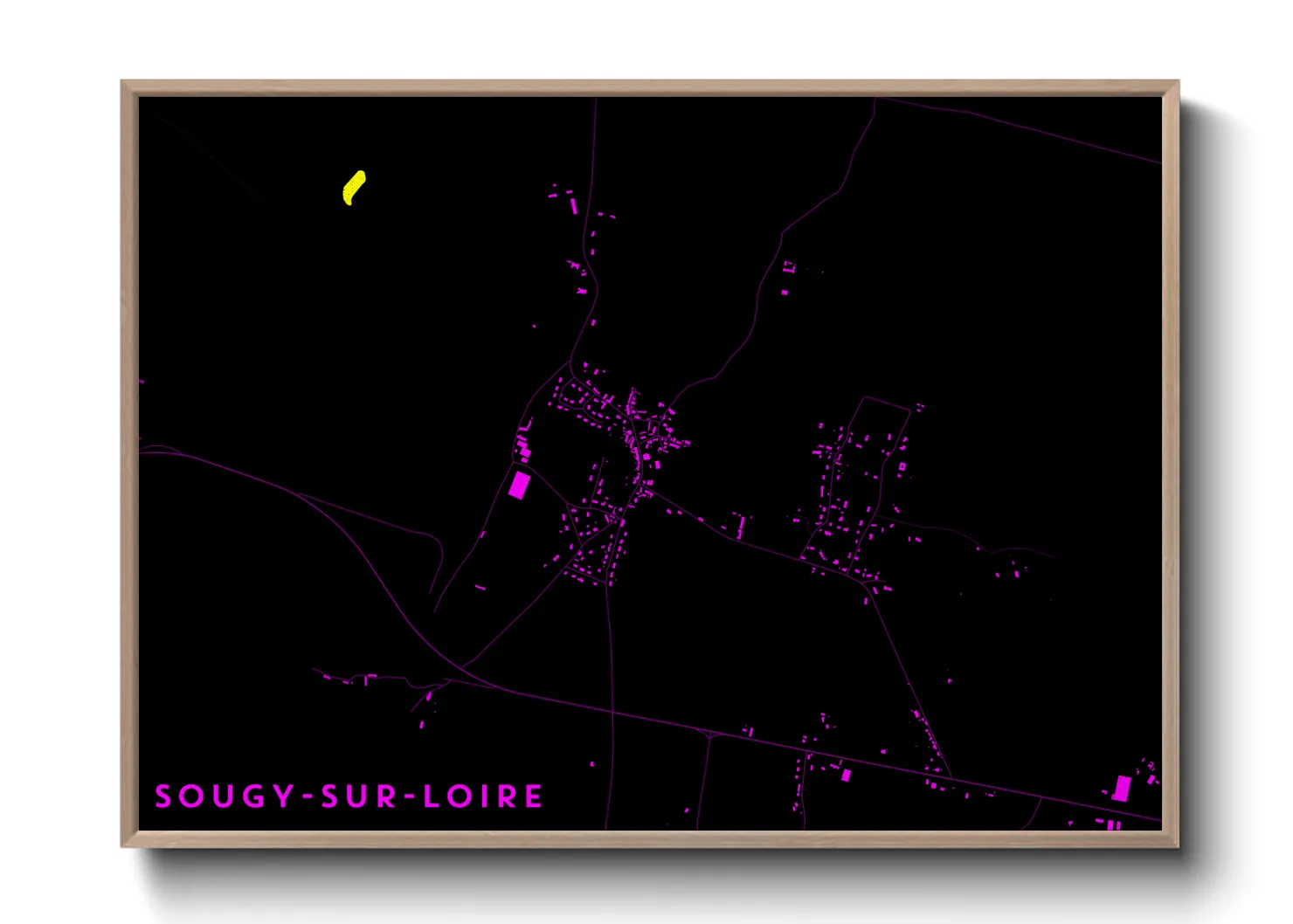 Une affiche de carte sur Sougy-sur-Loire