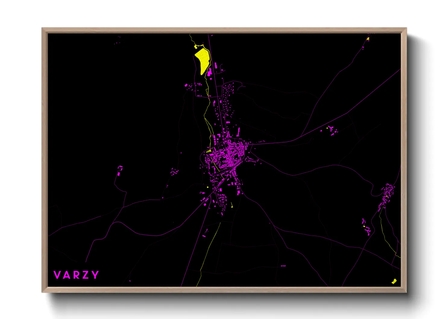 Une affiche de carte sur Varzy