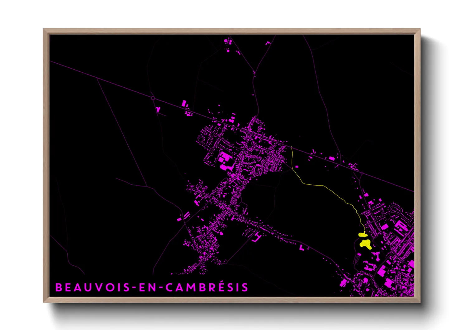 Une affiche de carte sur Beauvois-en-Cambrésis