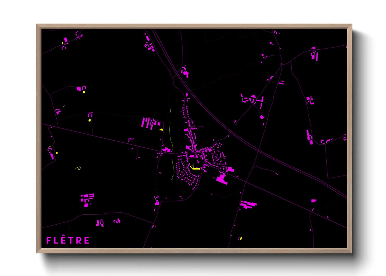 Une affiche de carte sur Flêtre