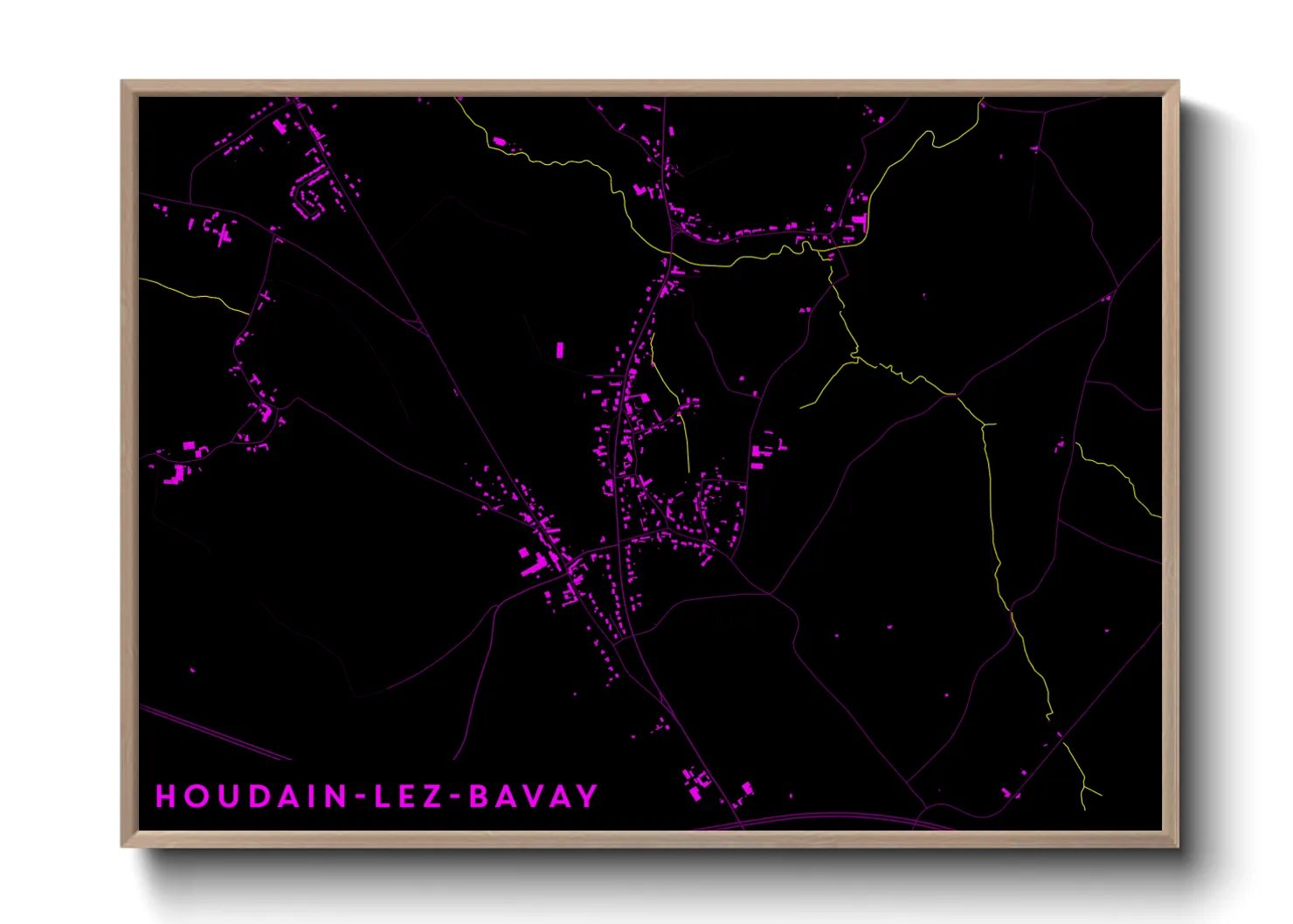 Une affiche de carte sur Houdain-lez-Bavay