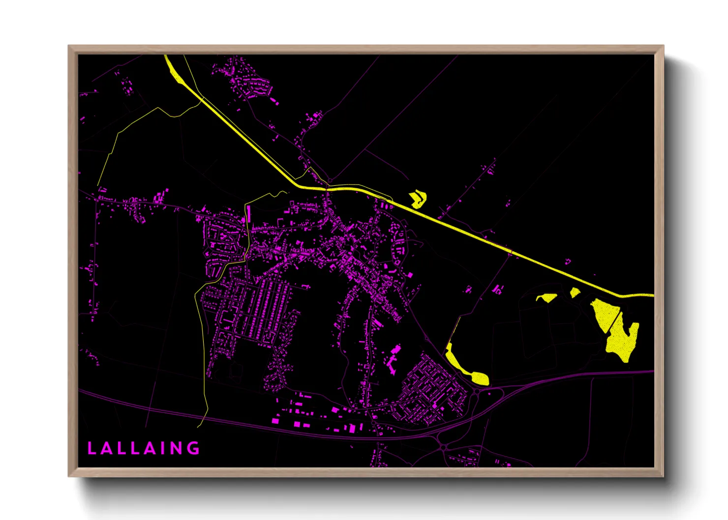 Une affiche de carte sur Lallaing
