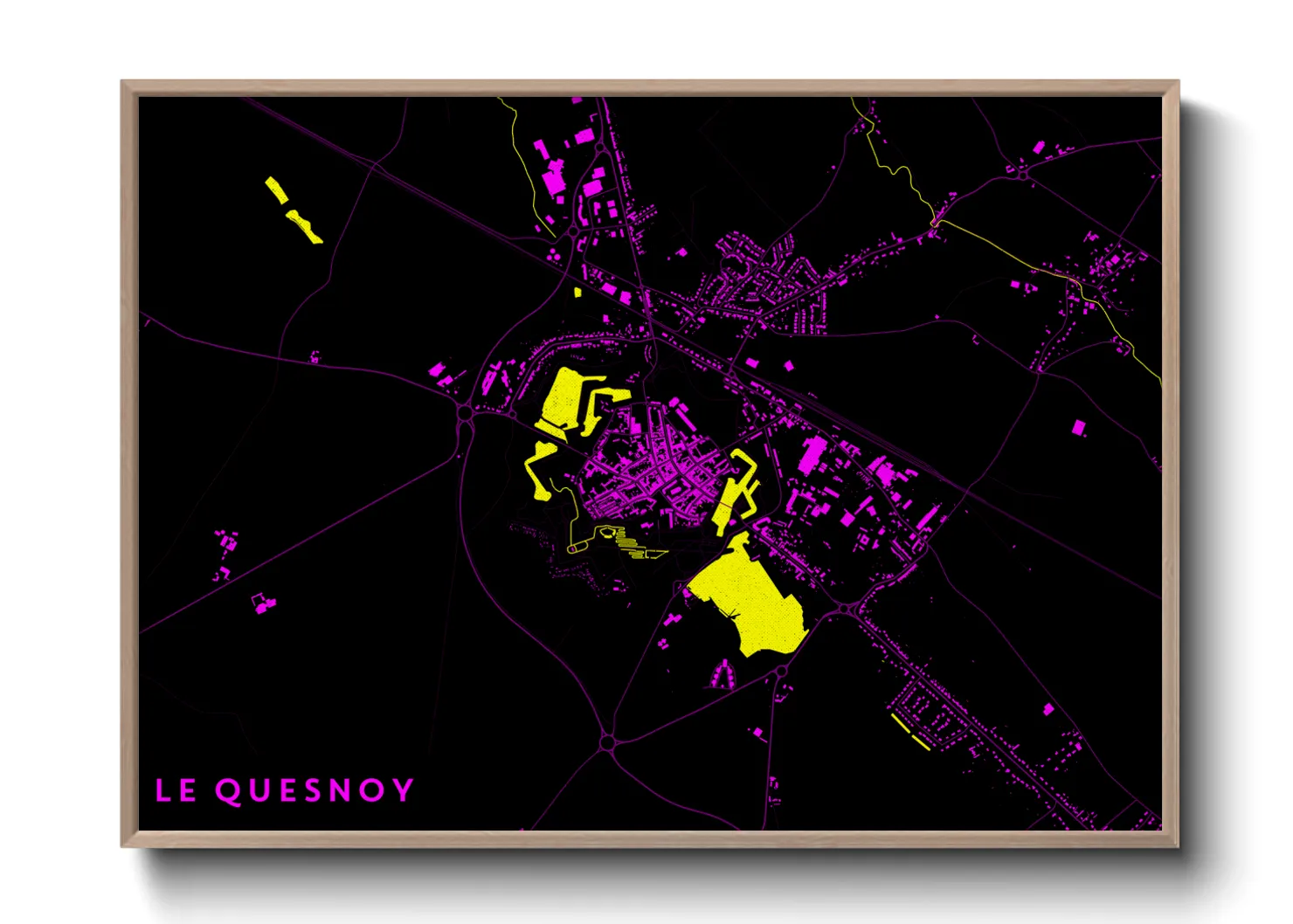 Une affiche de carte sur Le Quesnoy