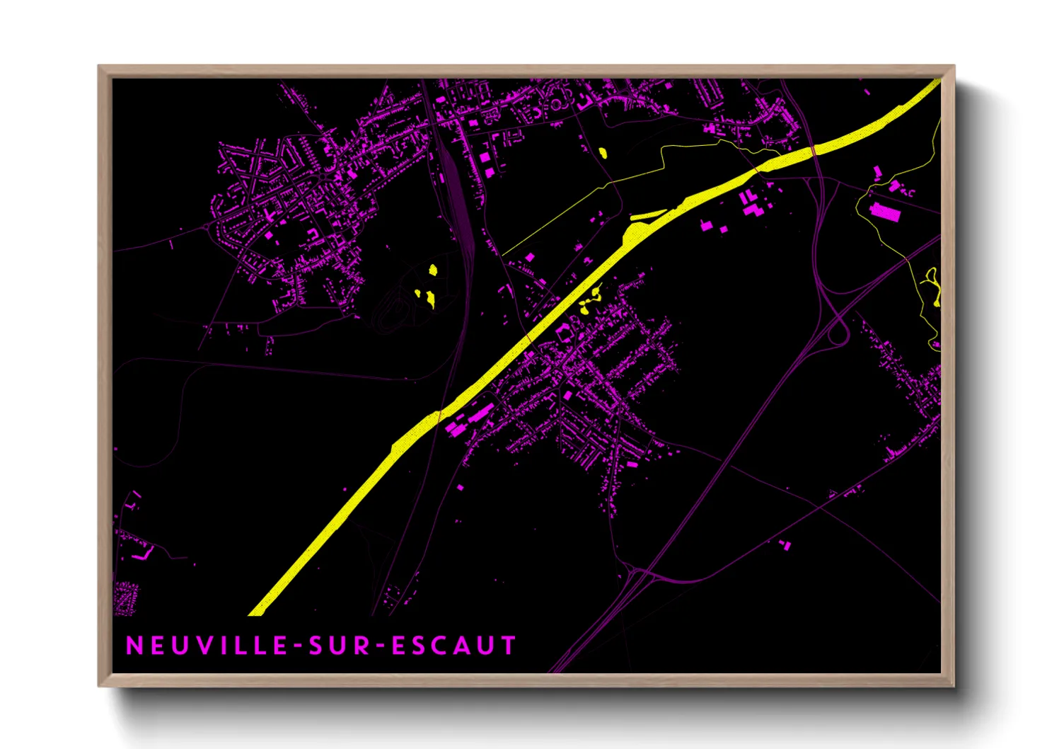 Une affiche de carte sur Neuville-sur-Escaut