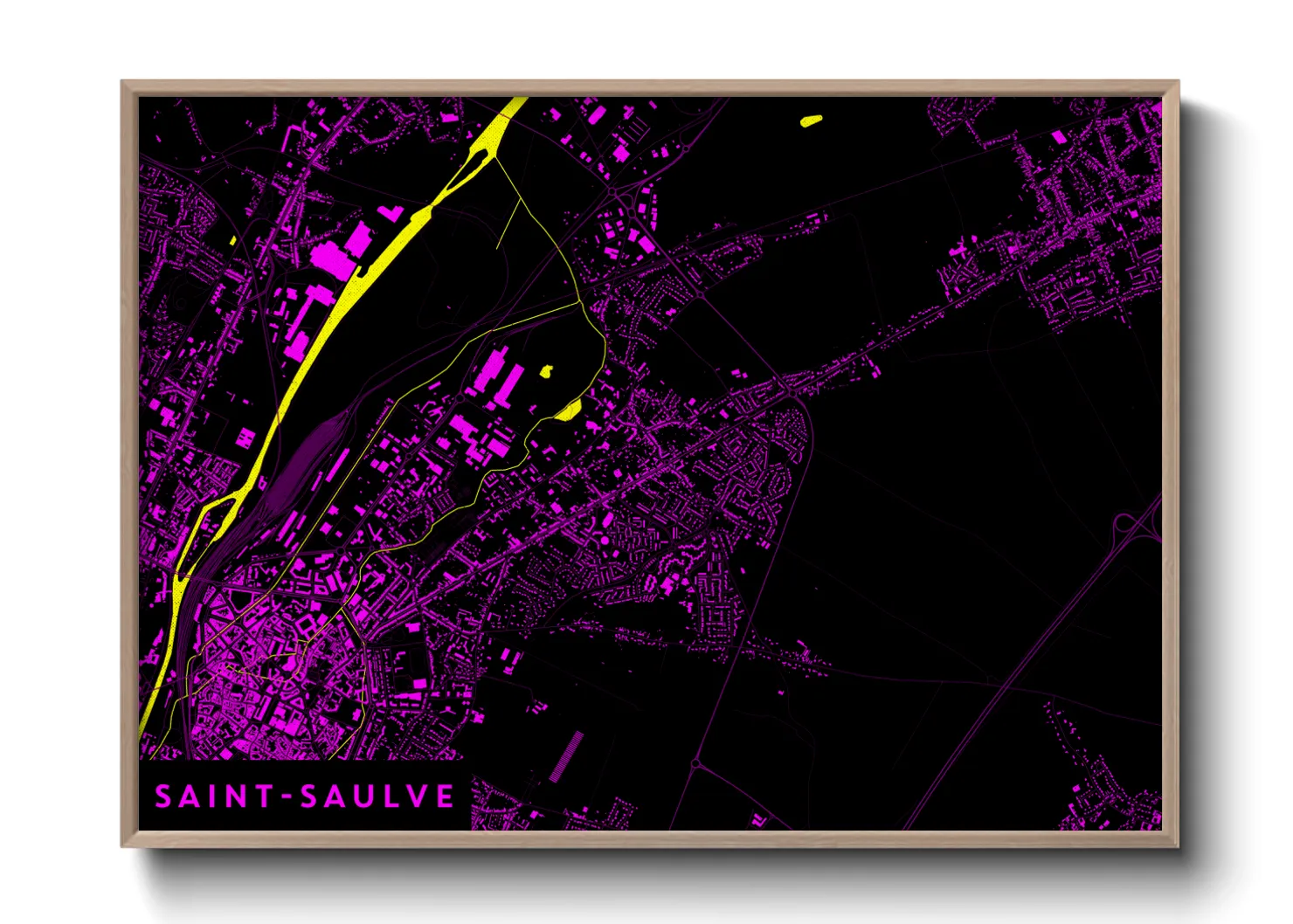 Une affiche de carte sur Saint-Saulve