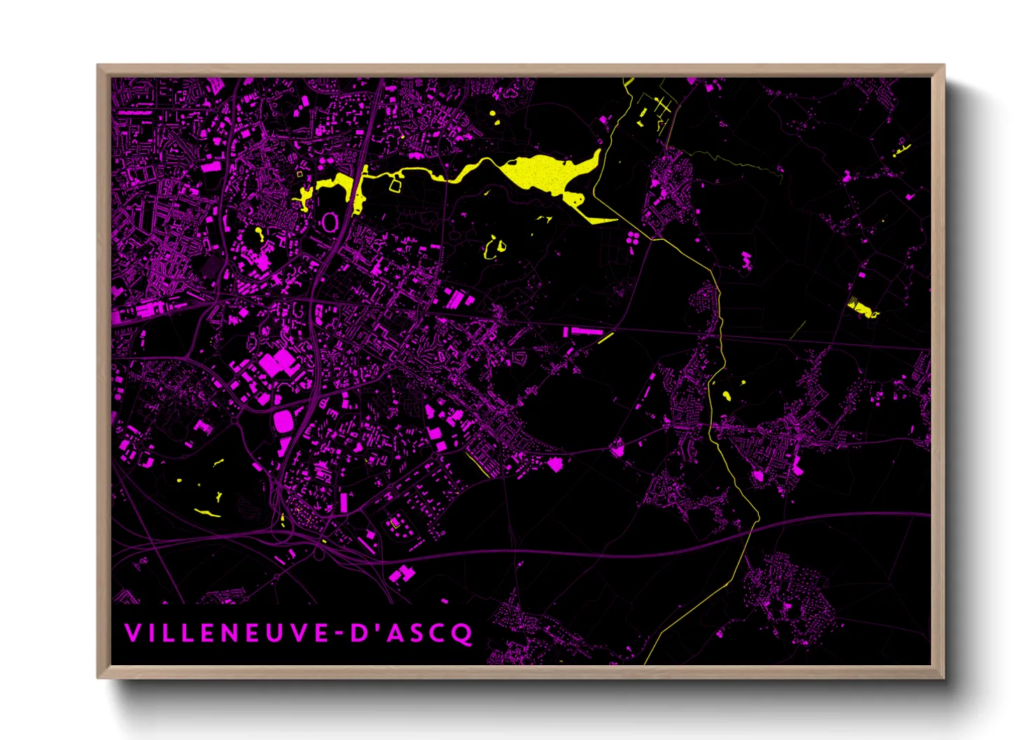 Une affiche de carte sur Villeneuve-d'Ascq