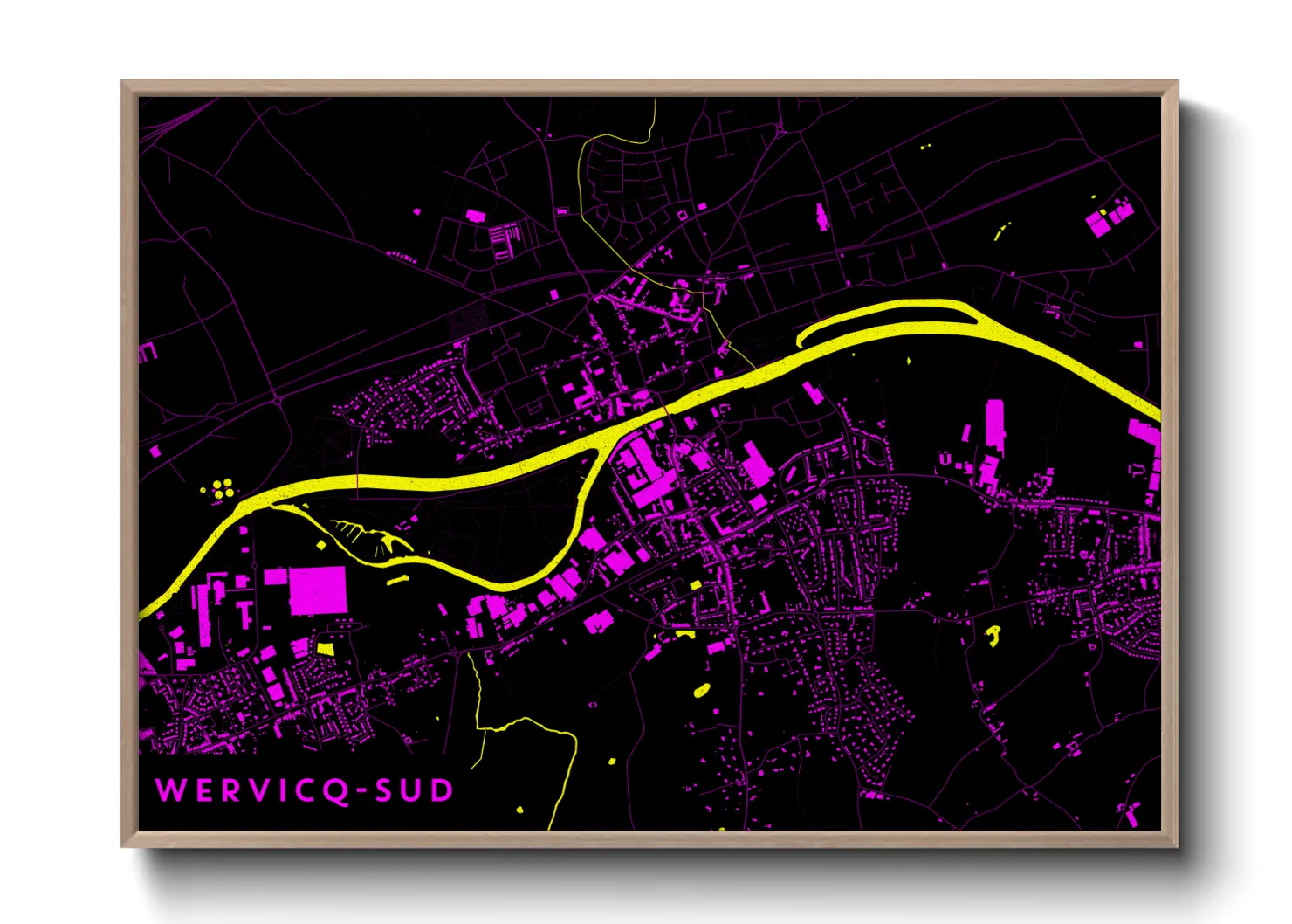 Une affiche de carte sur Wervicq-Sud