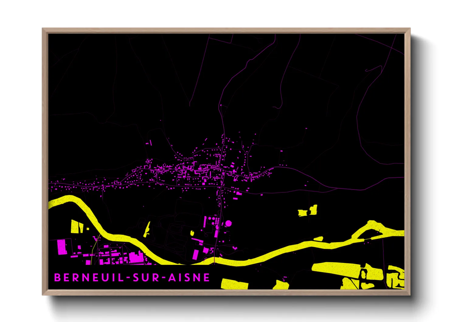 Une affiche de carte sur Berneuil-sur-Aisne