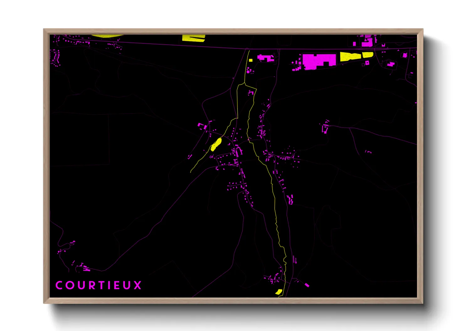 Une affiche de carte sur Courtieux