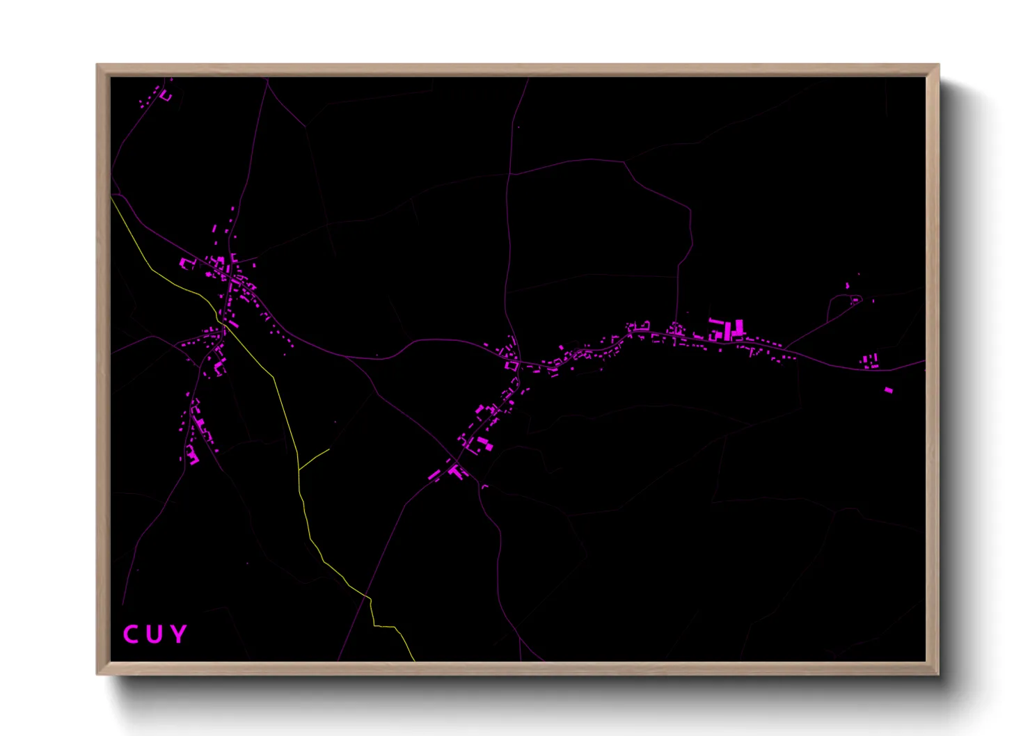 Une affiche de carte sur Cuy