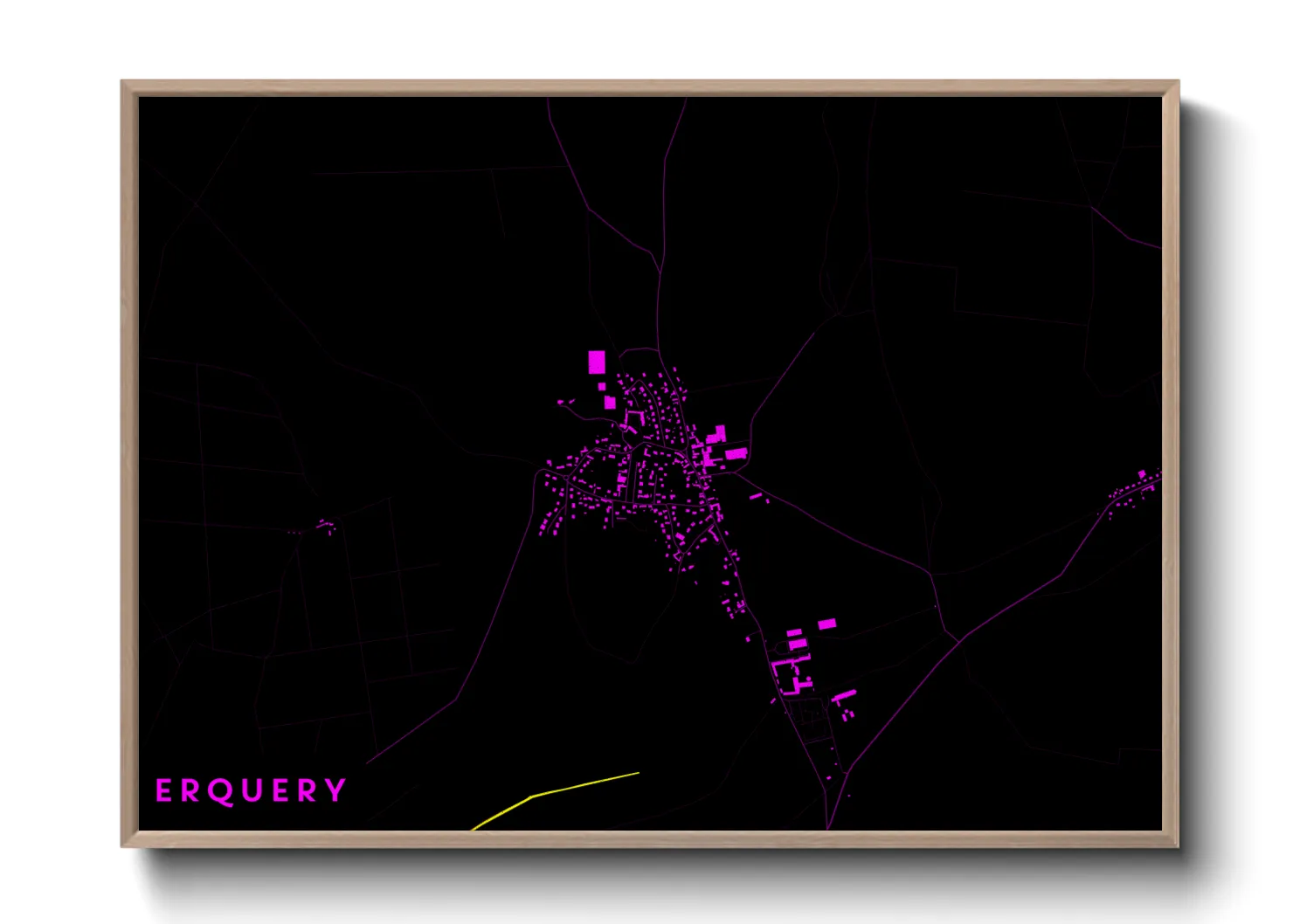 Une affiche de carte sur Erquery