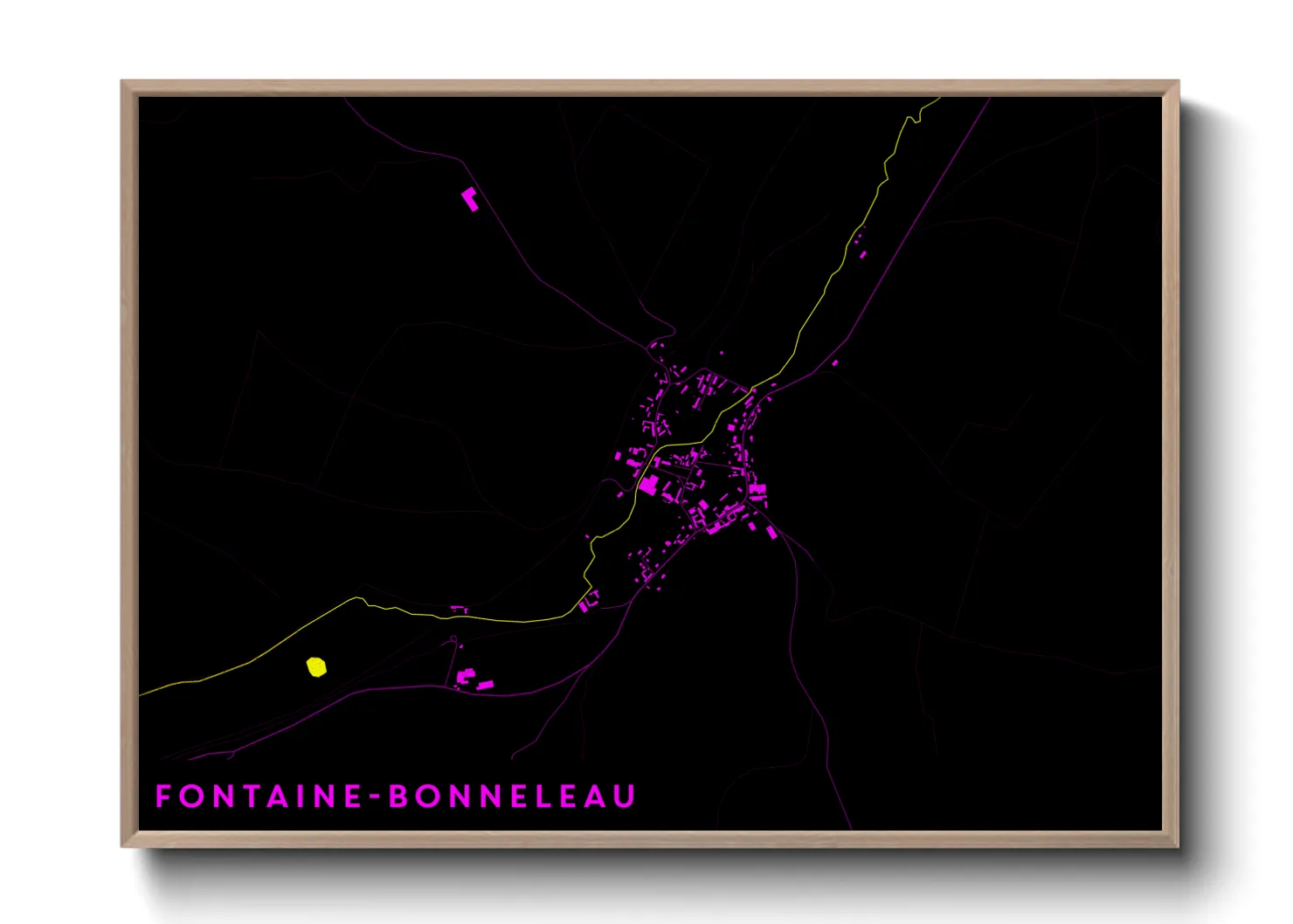 Une affiche de carte sur Fontaine-Bonneleau