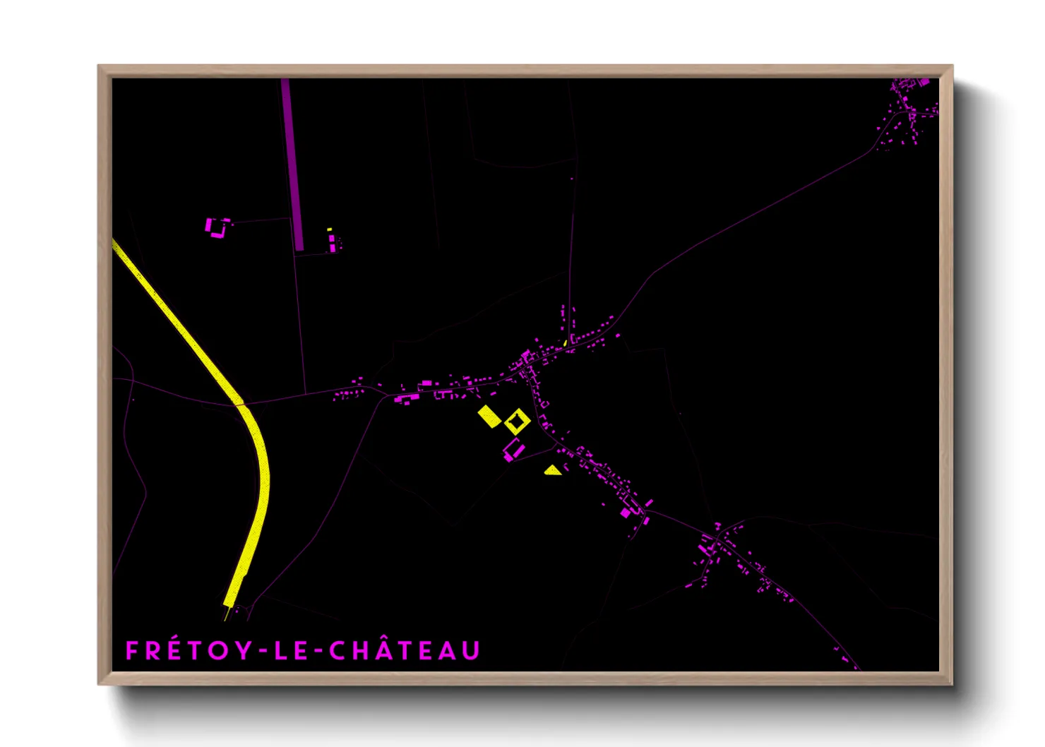 Une affiche de carte sur Frétoy-le-Château