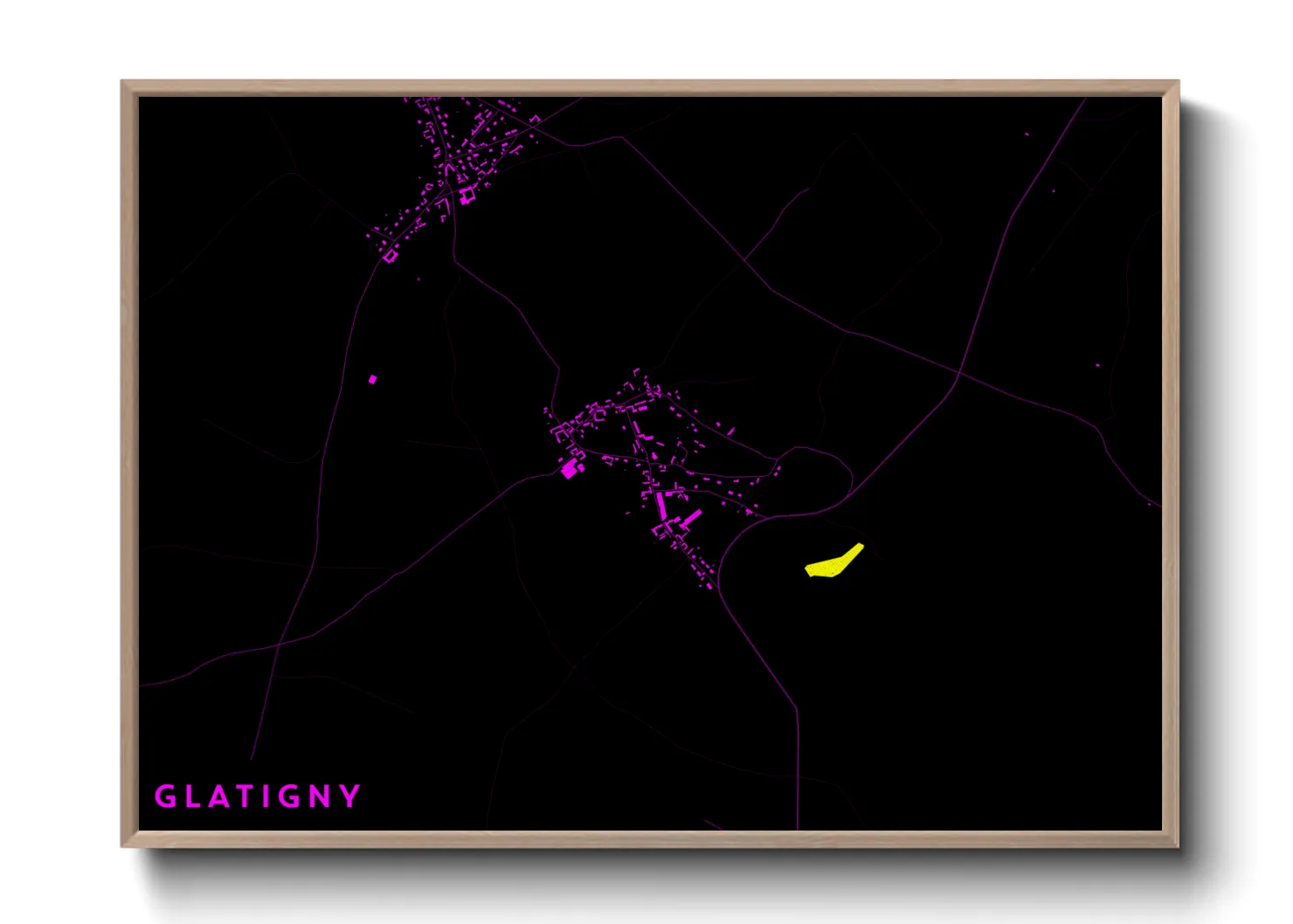 Une affiche de carte sur Glatigny