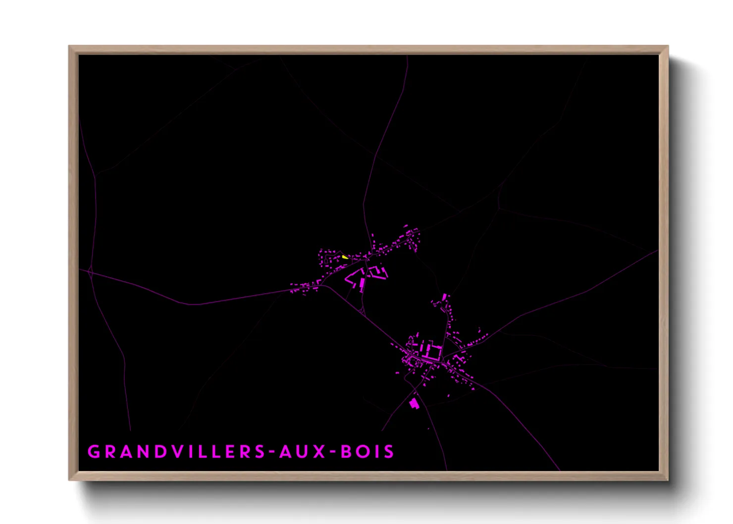 Une affiche de carte sur Grandvillers-aux-Bois