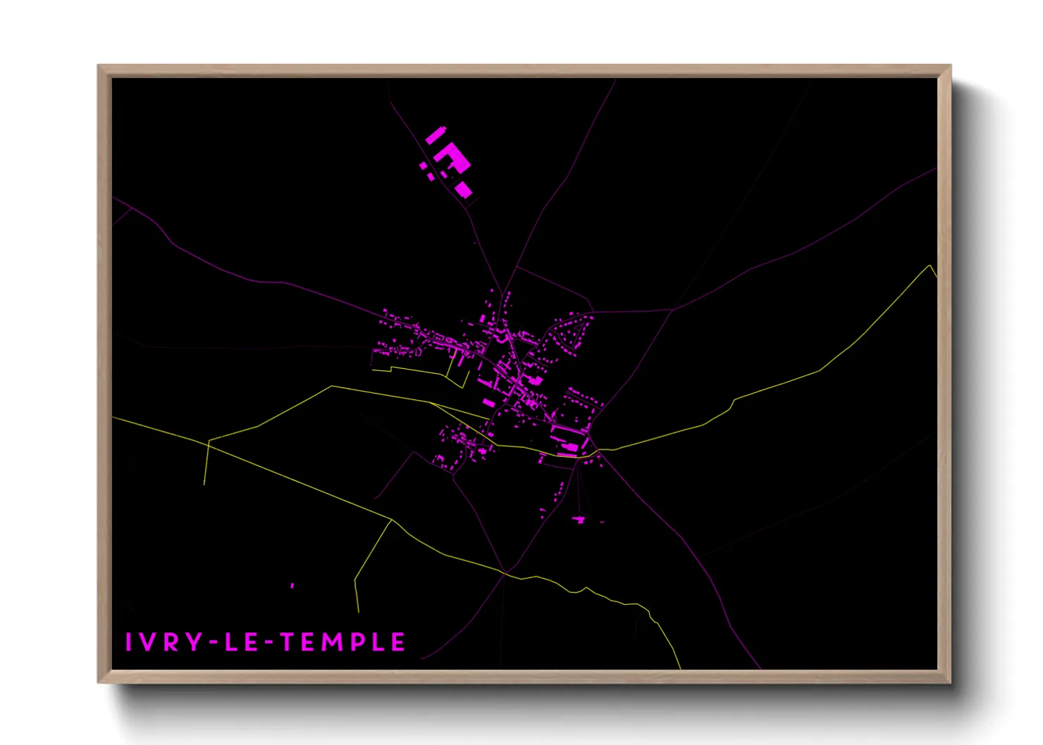 Une affiche de carte sur Ivry-le-Temple