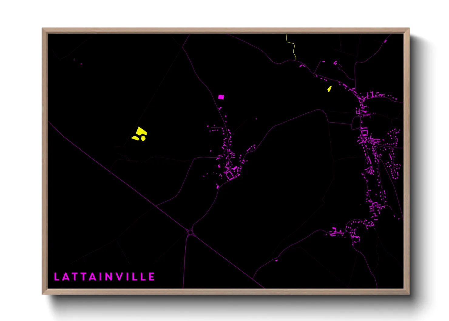 Une affiche de carte sur Lattainville