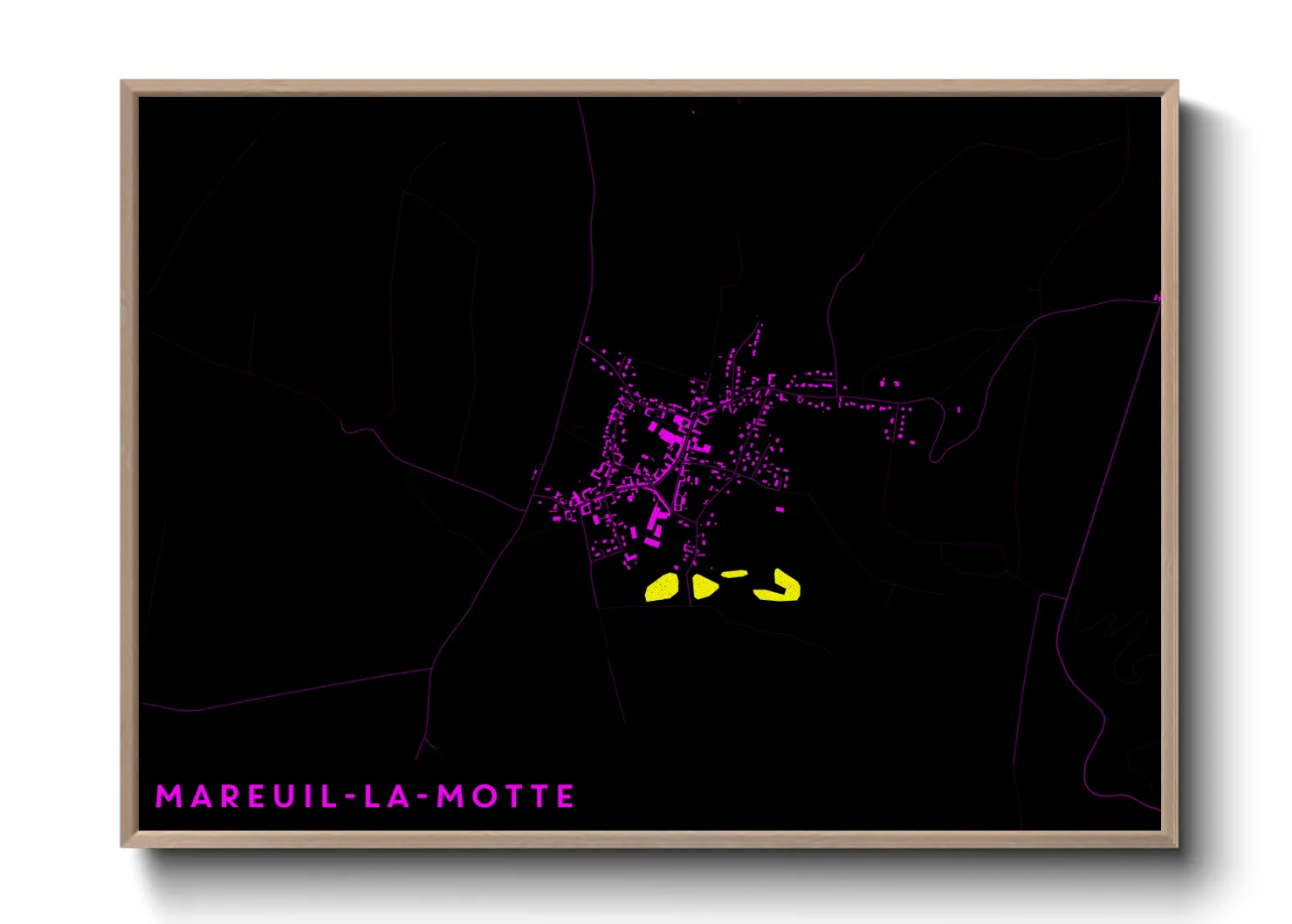 Une affiche de carte sur Mareuil-la-Motte