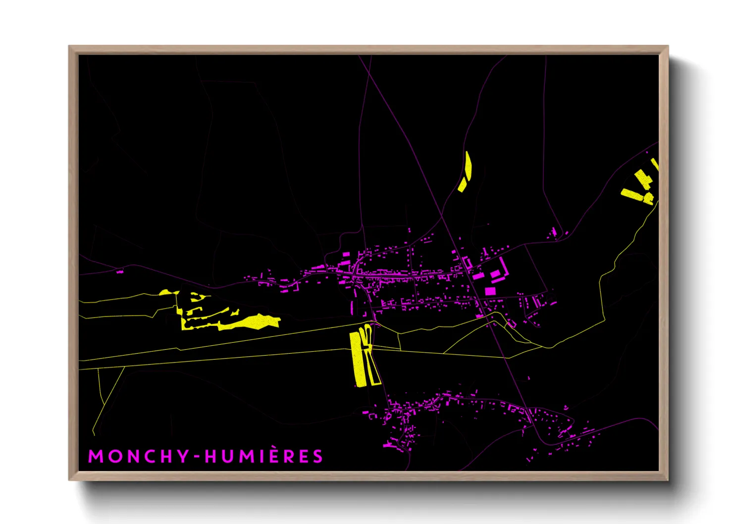 Une affiche de carte sur Monchy-Humières