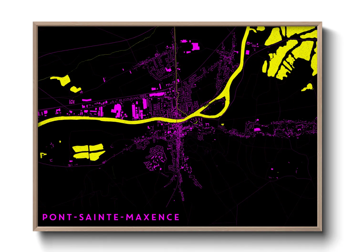 Une affiche de carte sur Pont-Sainte-Maxence