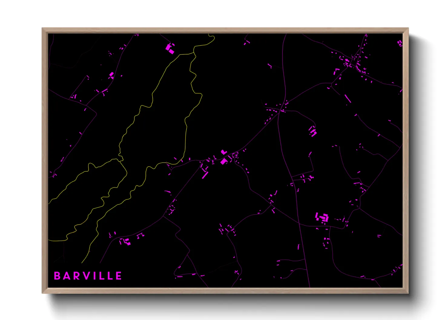 Une affiche de carte sur Barville