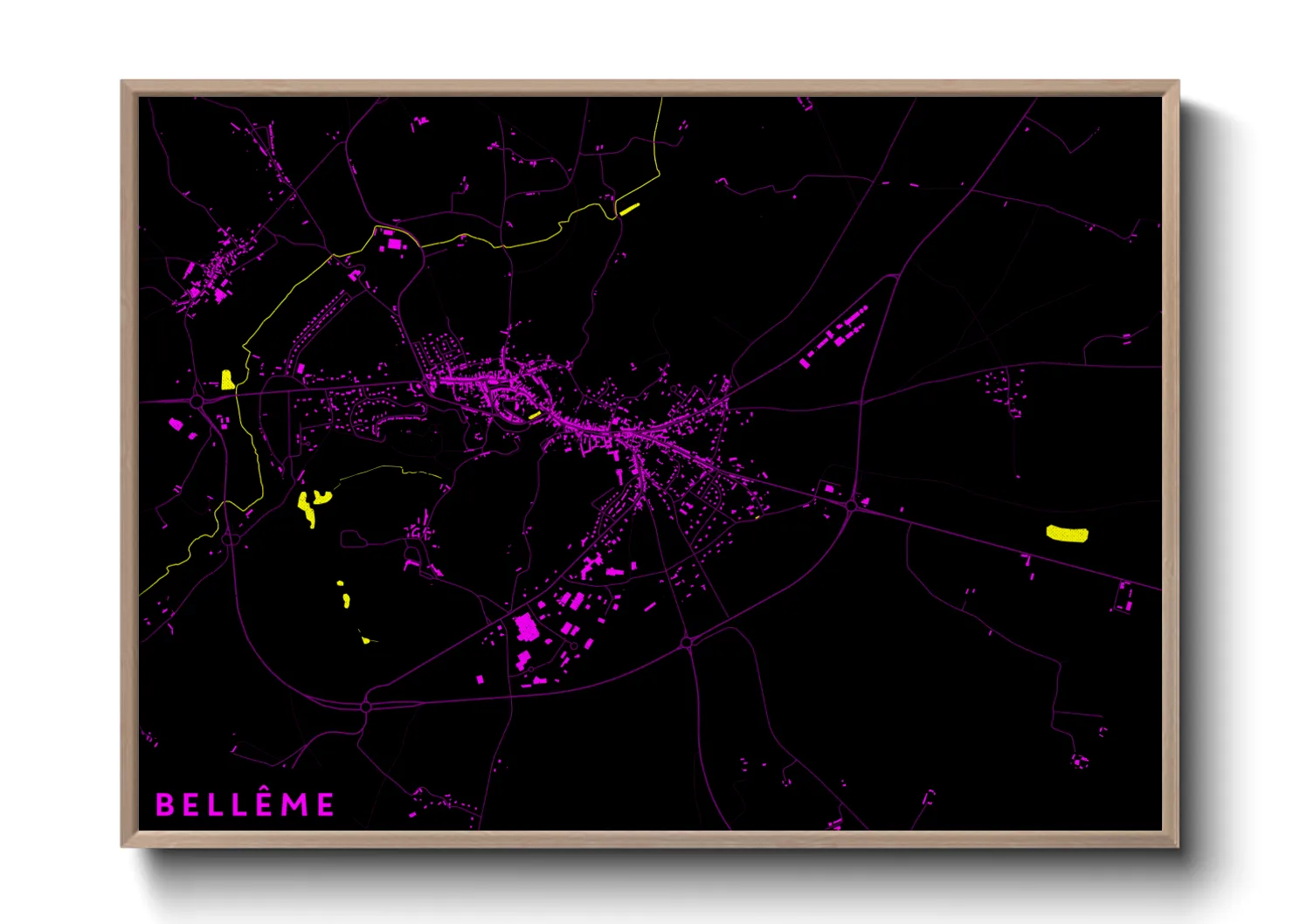 Une affiche de carte sur Bellême