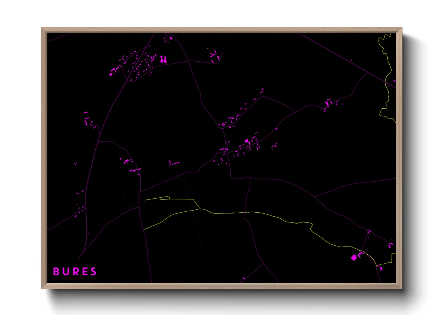 Une affiche de carte sur Bures