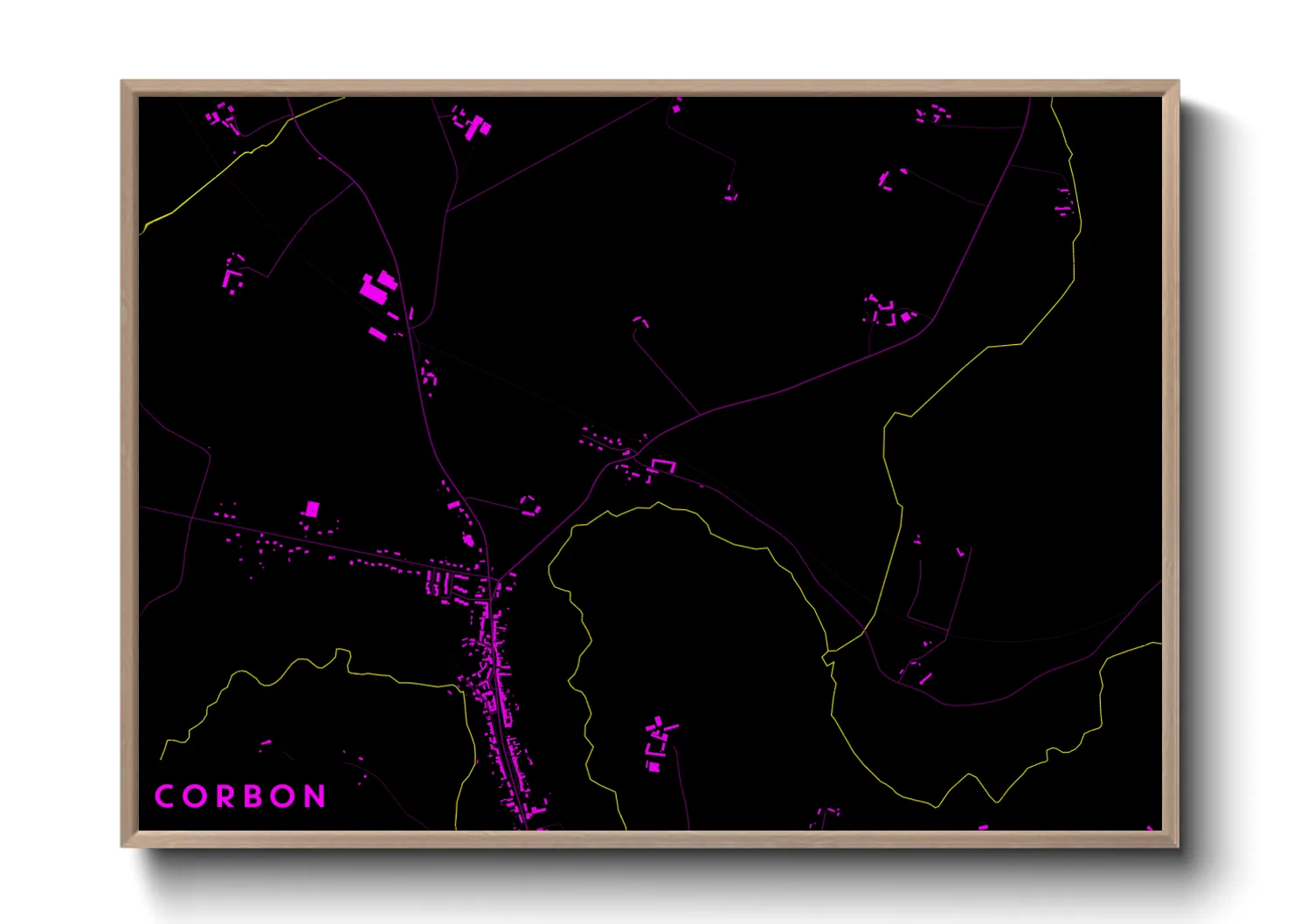 Une affiche de carte sur Corbon