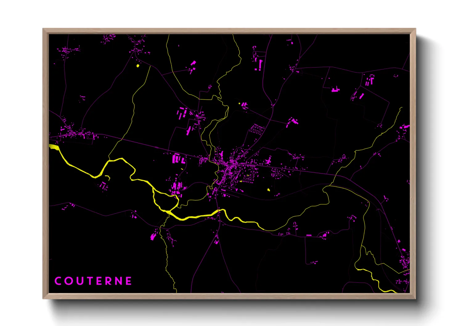 Une affiche de carte sur Couterne